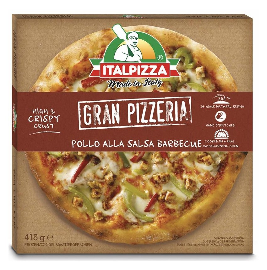 ITALPIZZA POLLO BARBACOA. 415 Grs. Nestlé.
