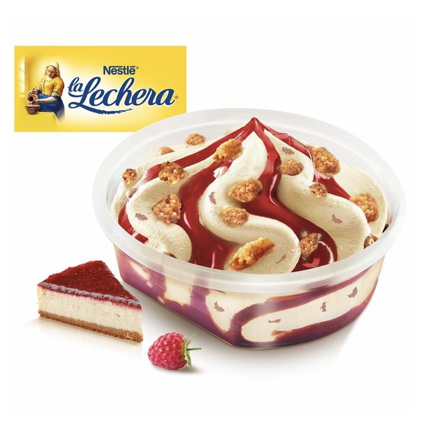 La Lechera Cup Cheesecake Frambuesa 120 ml. 12 unidades Helados Nestle.