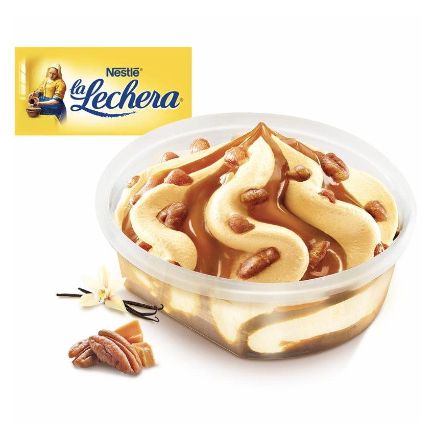 Mini Lechera Vainilla Pecan 120 ml 12 unidades Helados Nestle.